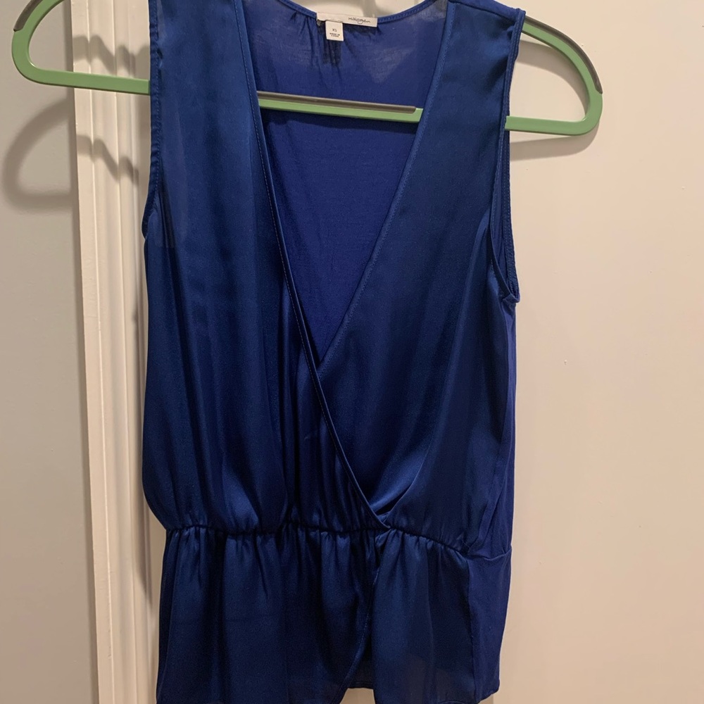 Halogen royal blue sleeveless blouse